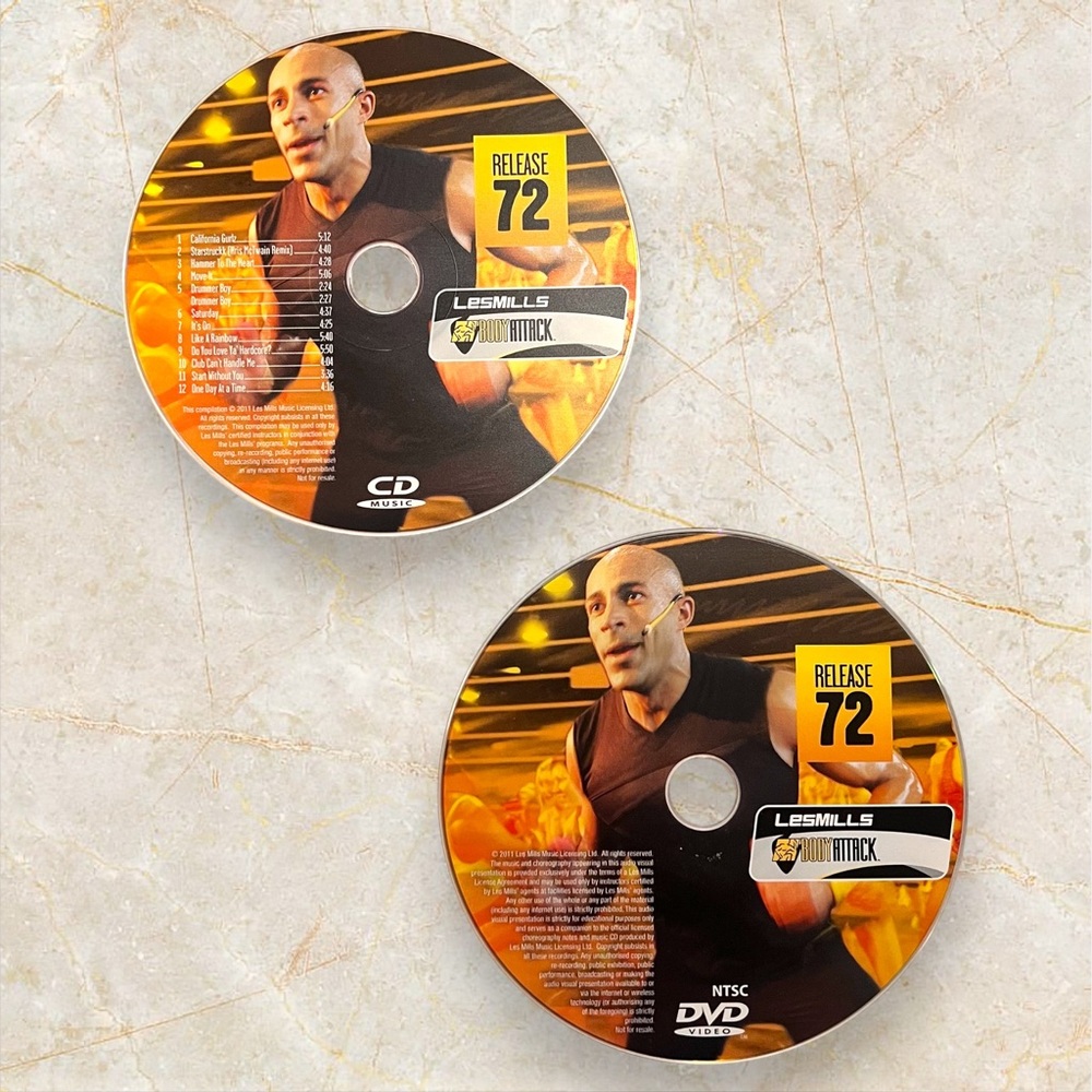 Les Mills BODYATTACK 72 CD, DVD, & Choreography Booklet